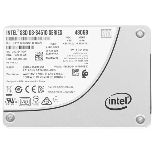 

SSD накопитель Intel (SSDSC2KB480GZ01)