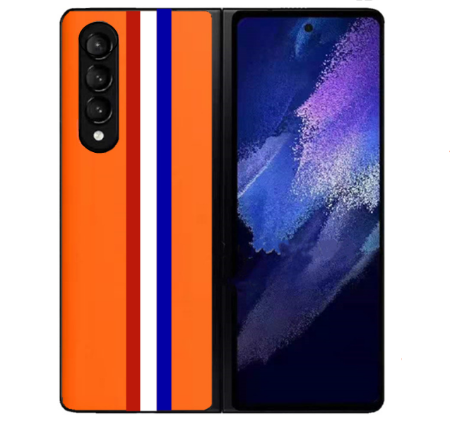 

Чехол MyPads Premium на Samsung Galaxy Z Fold 3 оранжевый с полосой