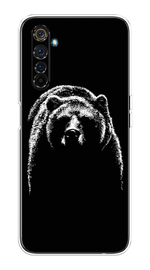 

Чехол на Realme 6 Pro "Медведь в ночи", Белый;черный, 252850-1
