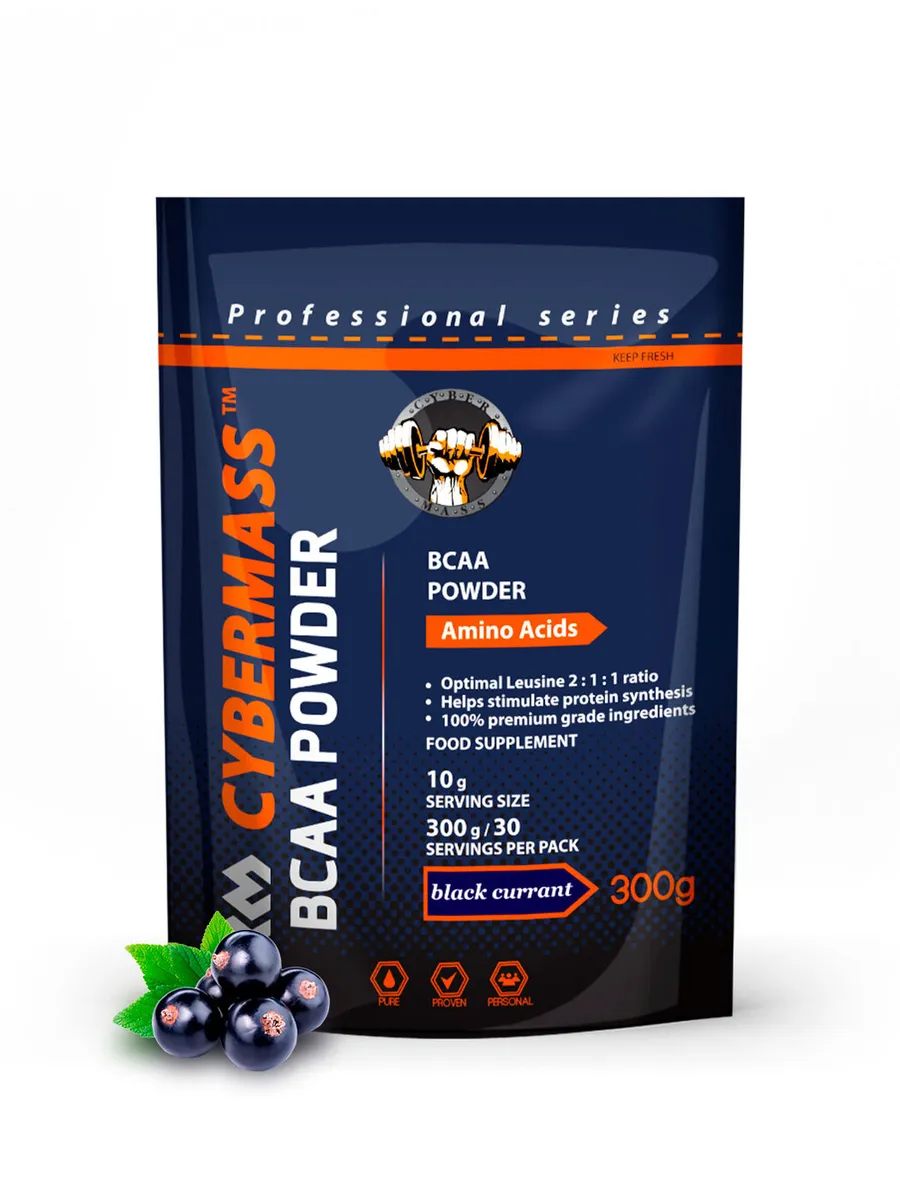 фото Аминокислоты бцаа cybermass bcaa powder "черная смородина" (300 г)