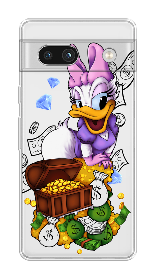 

Чехол на Google Pixel 7A "Rich Daisy Duck", Коричневый;белый;фиолетовый, 271450-6