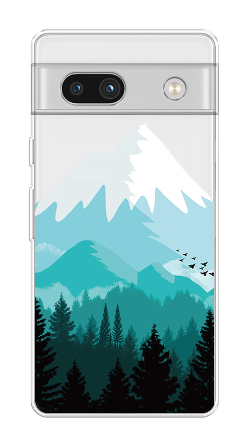 

Чехол на Google Pixel 7A "Синяя снежная гора", Белый;голубой;бирюзовый, 271450-2