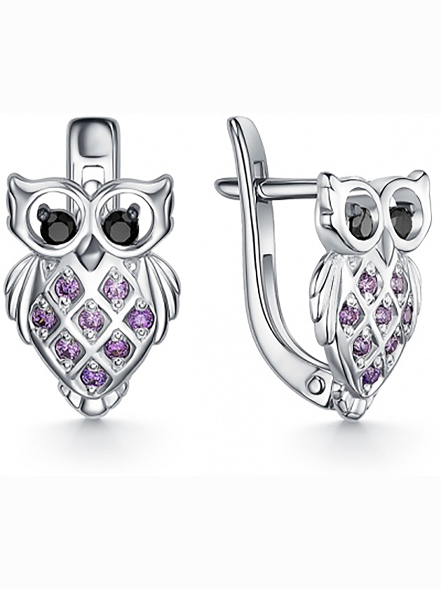 

Серьги Совы с 20 фианитами из серебра Вероника С634-415М1, С634-415М1