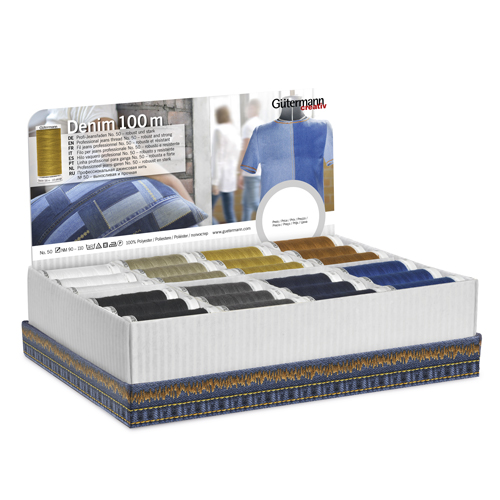 

Дисплей для хранения нитей Guetermann (799739 ) "Denim" 100м, 48 катушек