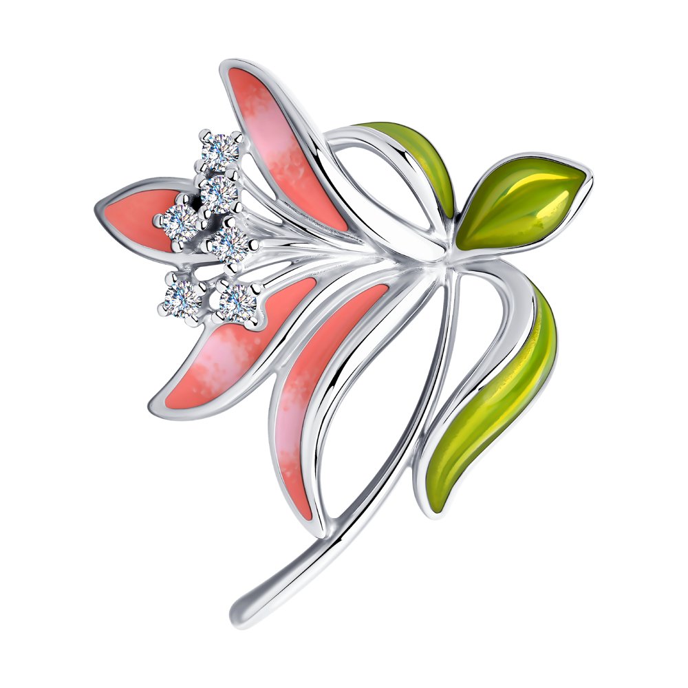 

Брошь из серебра ЯХОНТ Золотой 239033, фианит, 239033