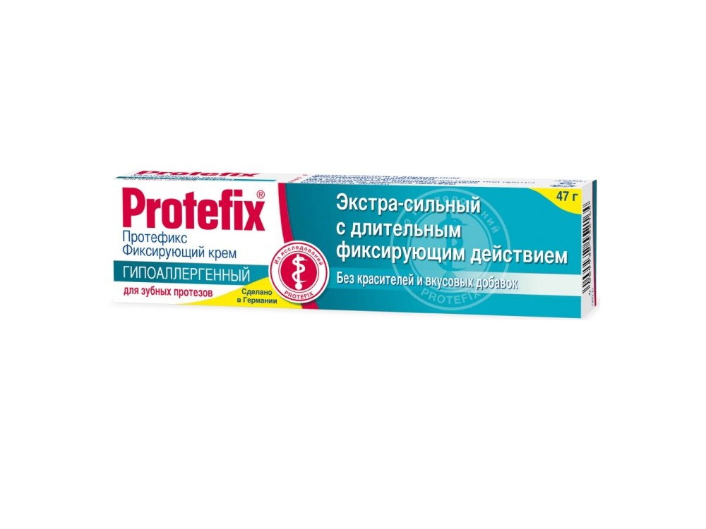 Крем для фиксации зубных протезов Протефикс экстрасильный гипоаллергенный 40мл