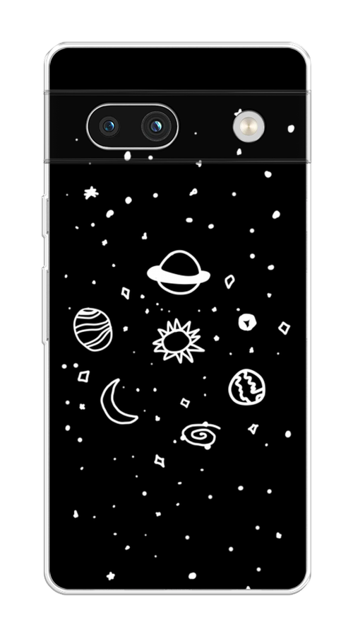 

Чехол на Google Pixel 7A "Дудл солнечной системы", Бежевый;серый, 271450-2