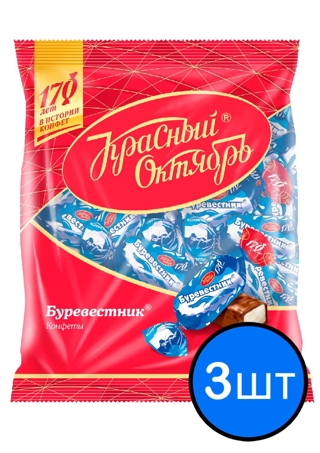 

Конфеты Буревестник, Красный Октябрь, 250г х 3шт