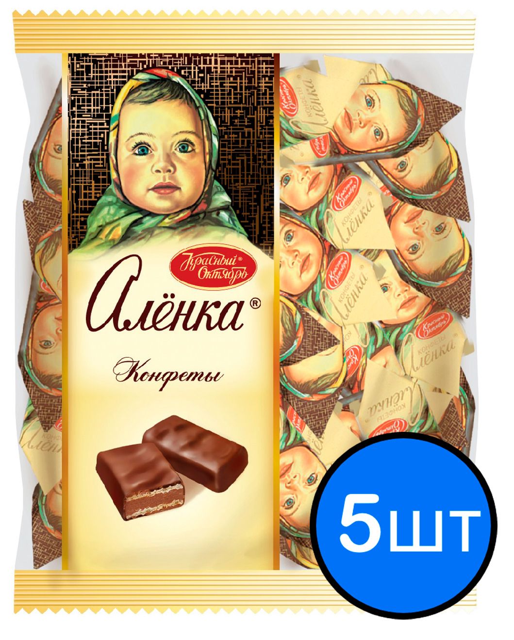 

Конфеты вафельные Аленка, Красный Октябрь, 250г х 5шт