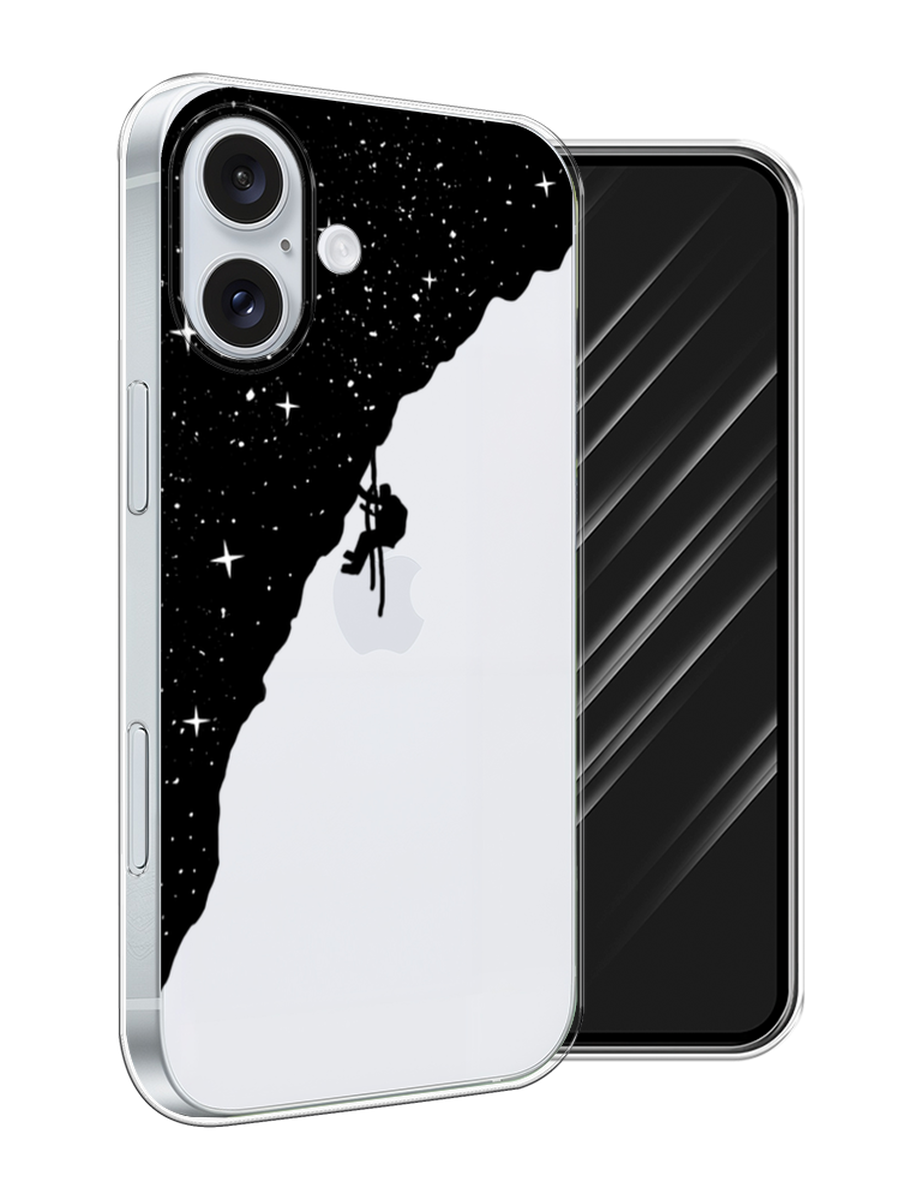 

Чехол Awog на Apple iPhone 16 Plus "Скалолаз в космосе", Черный;белый;бежевый, 16150-1