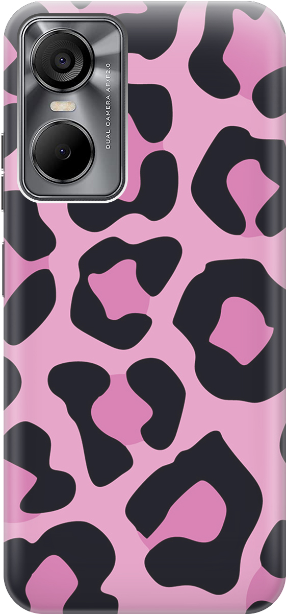 

Силиконовый чехол на Tecno Pop 6 Pro с принтом "Розовый леопард", Розовый;черный, 20001039