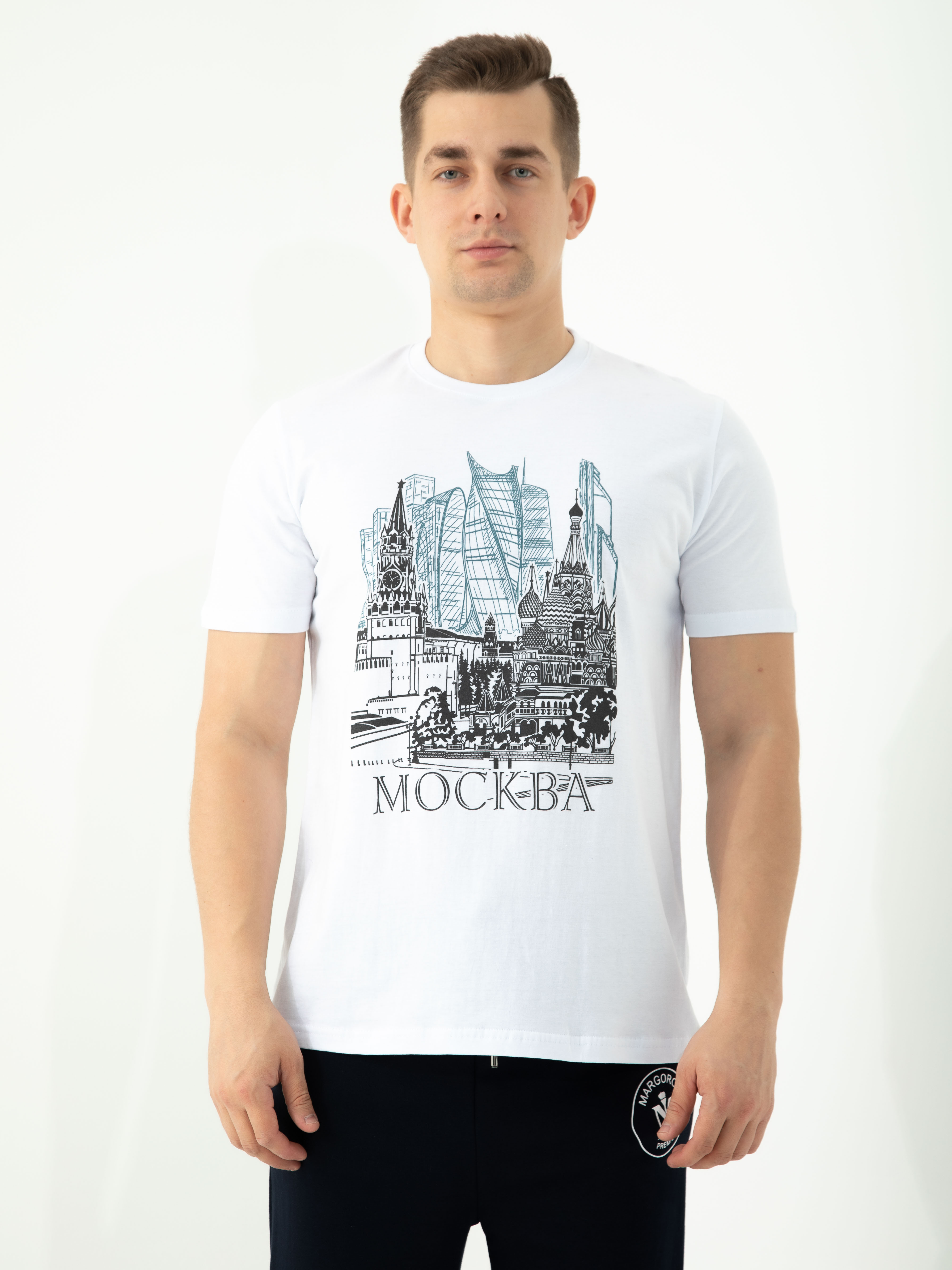 

Футболка мужская 25816 белая 52 RU, Белый, 25816