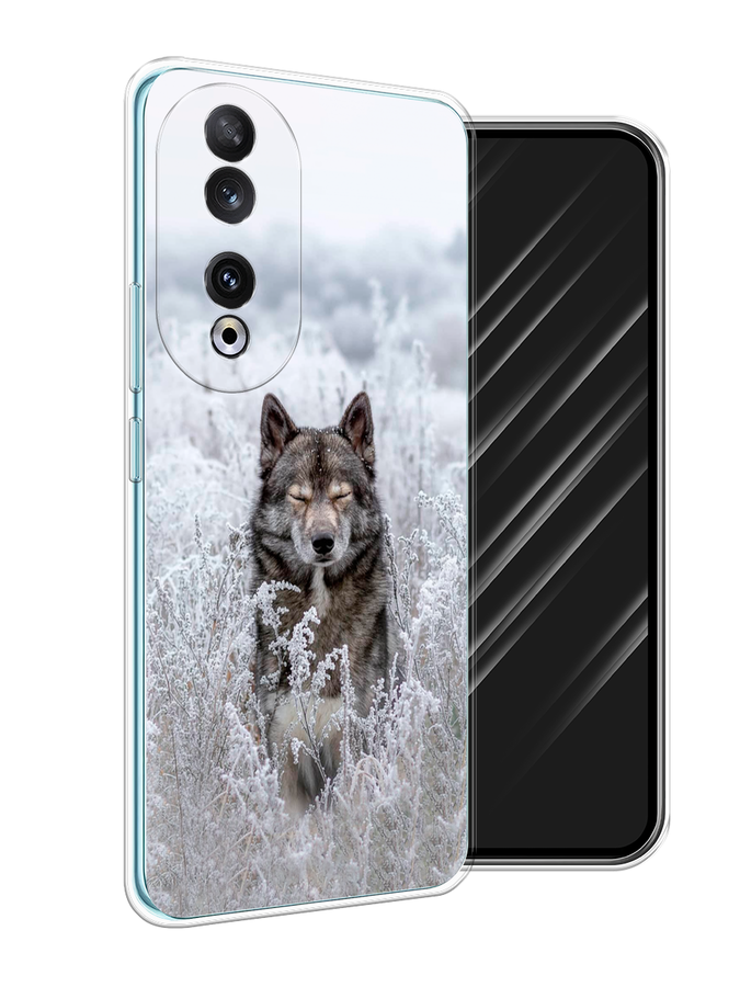 

Чехол Awog на Honor 90 "Волк в поле", Белый;черный