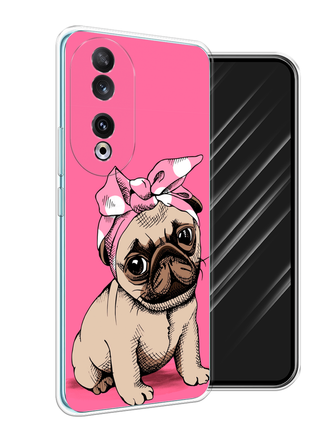 

Чехол Awog на Honor 90 "Dog Pin-Up", Розовый;бежевый