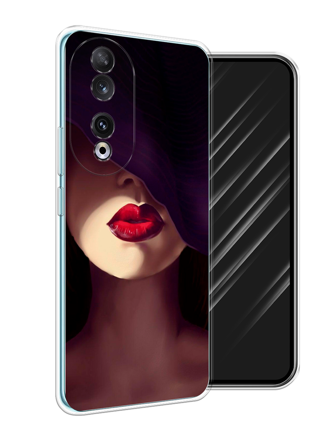 

Чехол Awog на Honor 90 "Красные губы", Черный;бежевый;красный