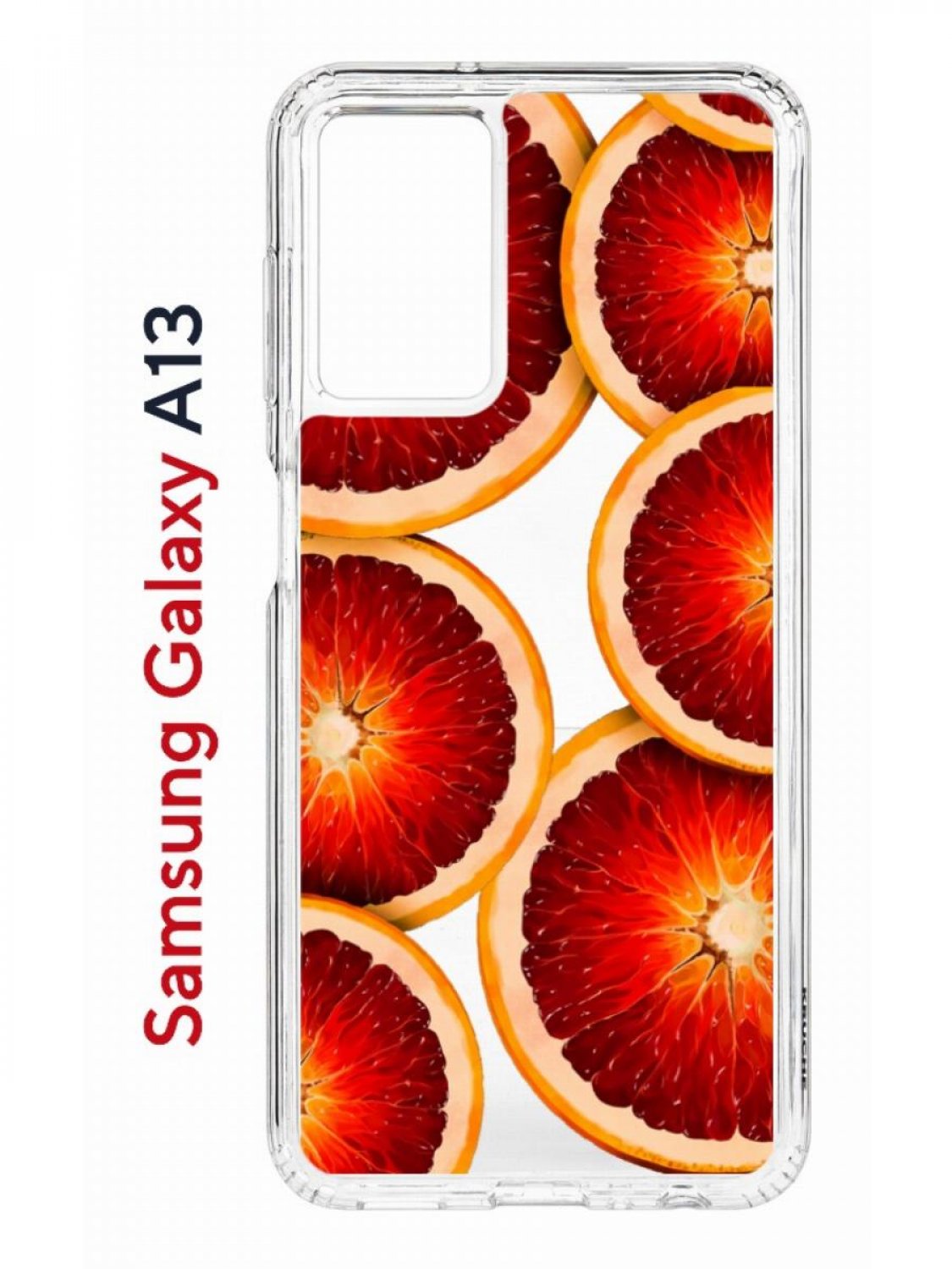 фото Чехол на samsung a13 kruche print orange, противоударный бампер, с защитой камеры кruче