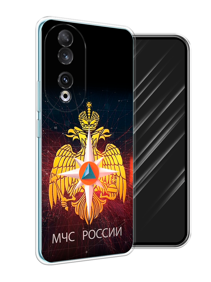 

Чехол Awog на Honor 90 "МЧС России", Черный;желтый;красный