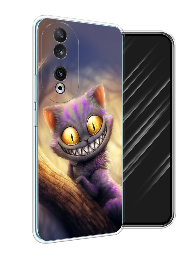 

Чехол Awog на Honor 90 "Cheshire Cat", Фиолетовый;желтый