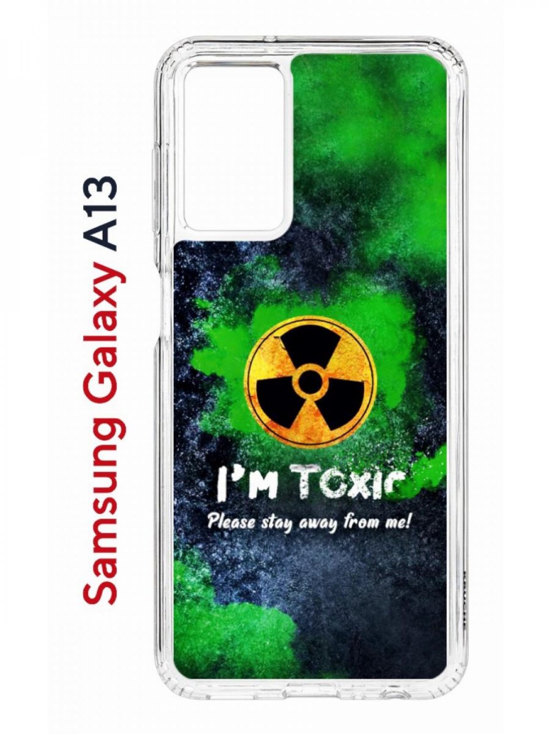 Чехол на Samsung A13 с принтом Kruche Print Toxic, противоударный бампер, с защитой камеры