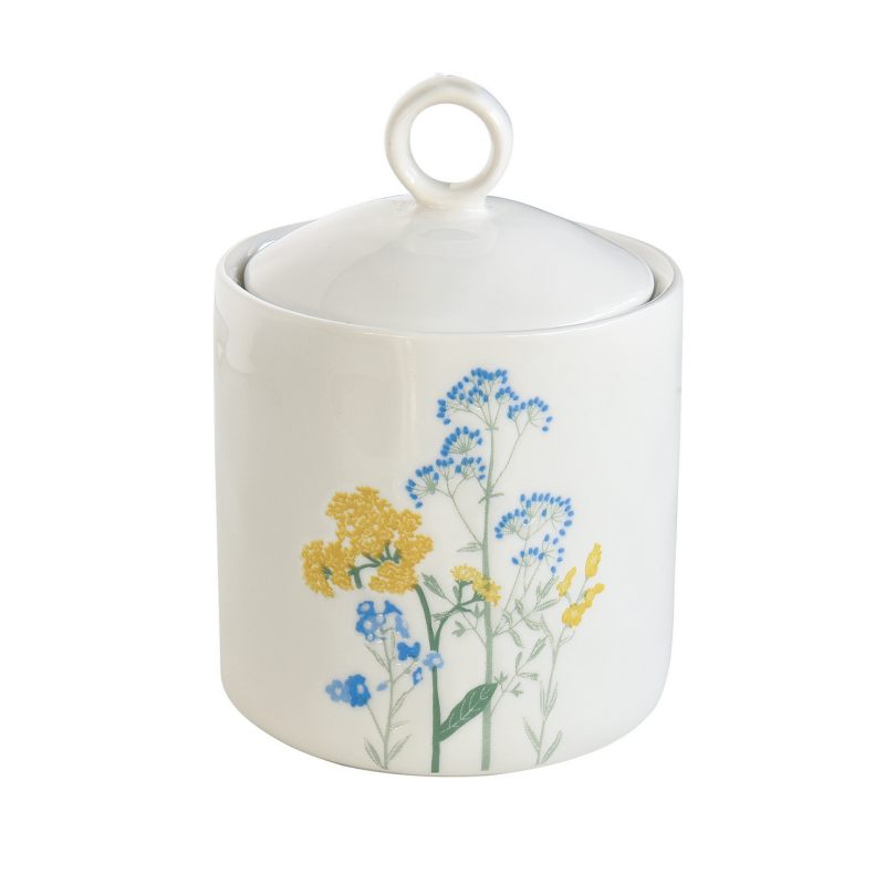 

Банка для хранения Mille fleurs с желтыми и синими цветами