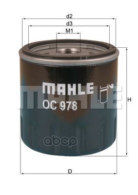 

MAHLE OC978 OC978_фильтр масляный!\MB W212/W205 1.6i/2.0i13 1шт