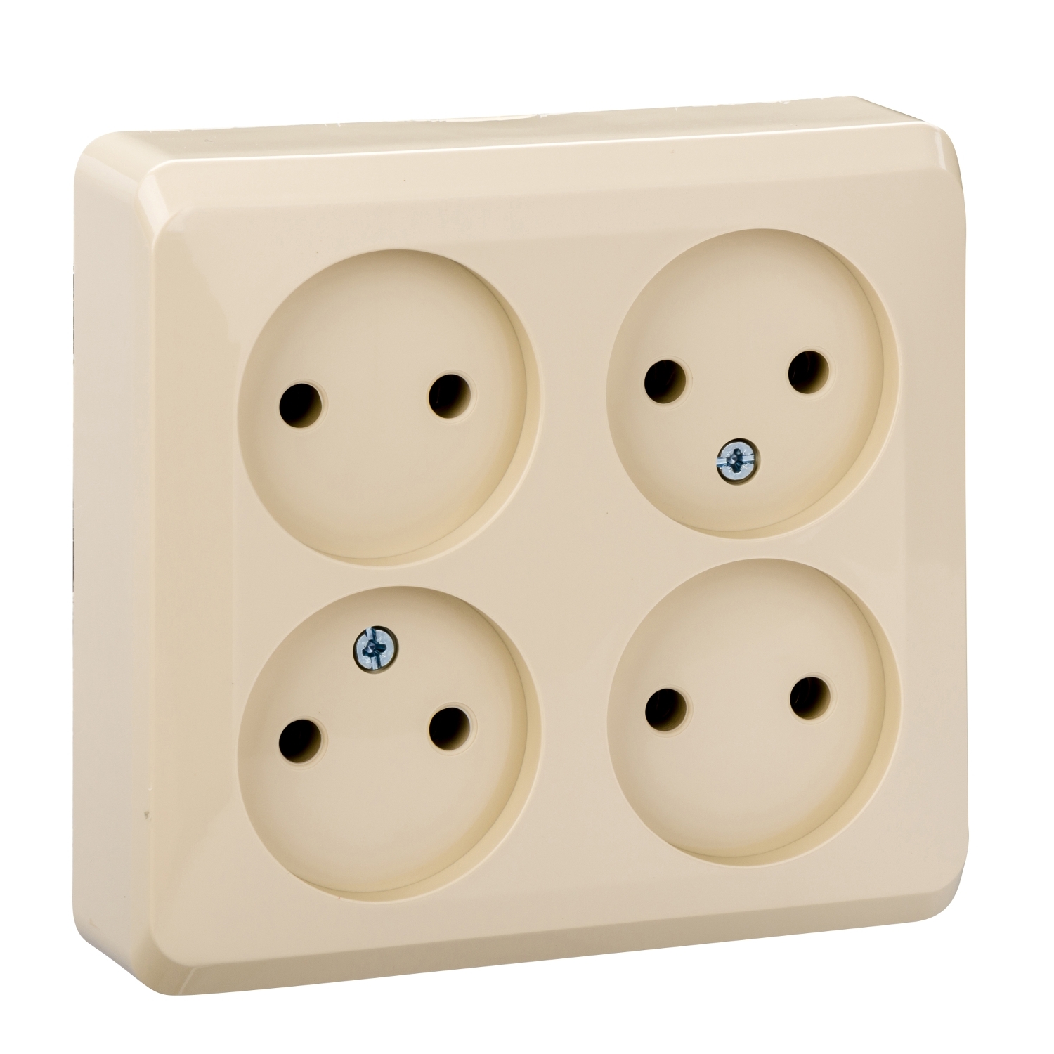 фото Розетка schneider этюд оу 4 мест. крем. (пласт. осн.) pa16-205k schneider electric