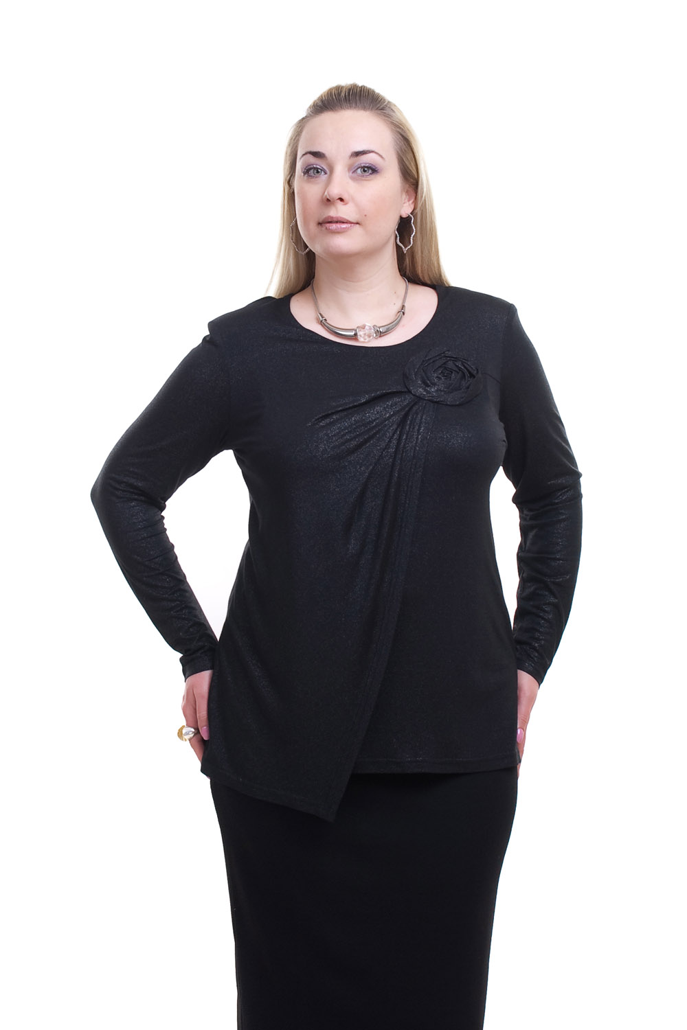 

Блуза женская OLSI 1510006 черная 56 RU, 1510006