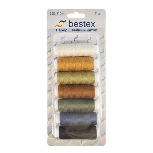 фото Набор ниток bestex 30/2, ассорти, 110 м, упак./7 шт., (ассорти)