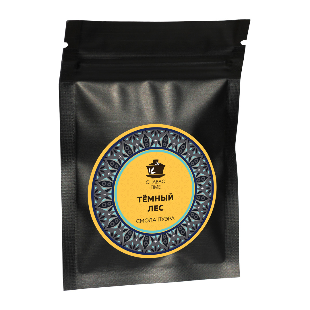 Чай смола пуэра Тёмный лес в мягкой упаковке Chabao Time 7 г, 10 гранул