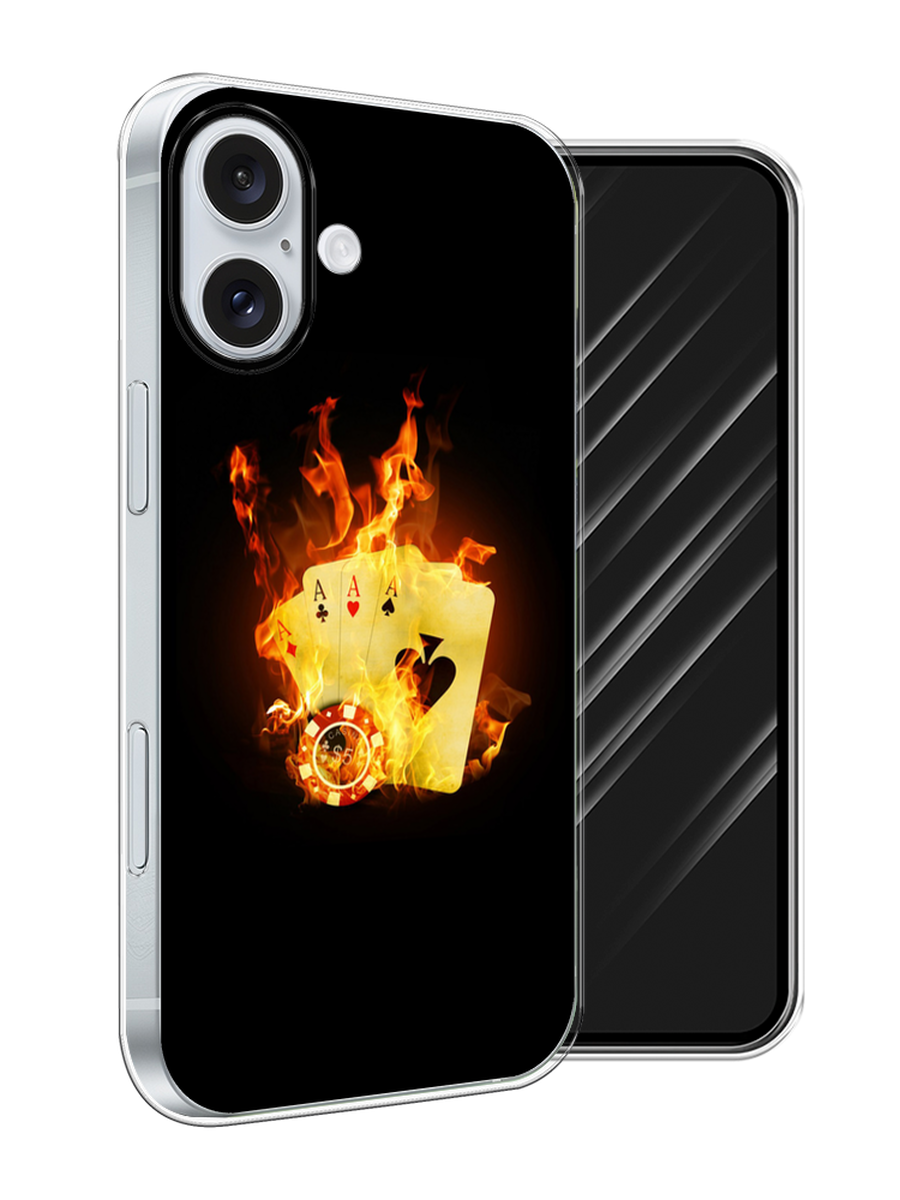 

Чехол Awog на Apple iPhone 16 Plus "Горящие карты", Черный;оранжевый, 16150-1