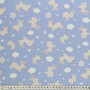 

Ткань MEZfabrics "Bunny & Cloud", ширина 144-146см, MEZ, C131037 (03001), 1 метр, Голубой, 03001