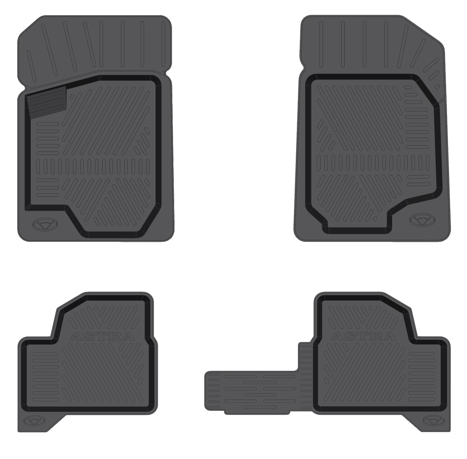 фото Коврики салона rezkon резиновые для opel astra h/family (04-15), к-т, 4 шт. 1026010200