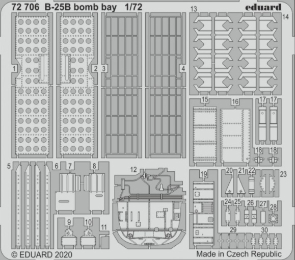 фото Фототравление eduard 72706 b-25b бомболюк 1/72