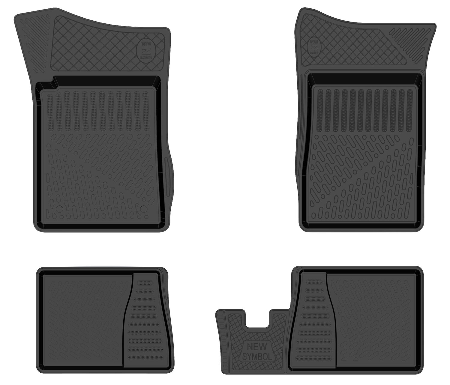 

Коврики салона rezkon резиновые для renault simbol (02-08), комплект, 4 шт. 1029030100