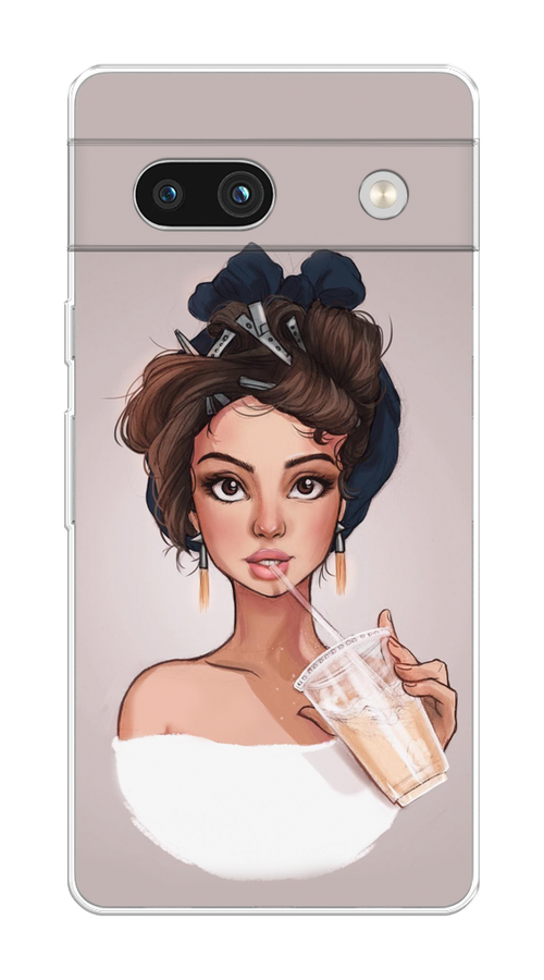 

Чехол на Google Pixel 7A "Девушка с фраппе", Серый, 271450-6