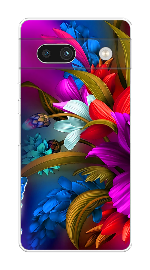 

Чехол на Google Pixel 7A "Фантастические цветы", Фиолетовый;красный;синий, 271450-2