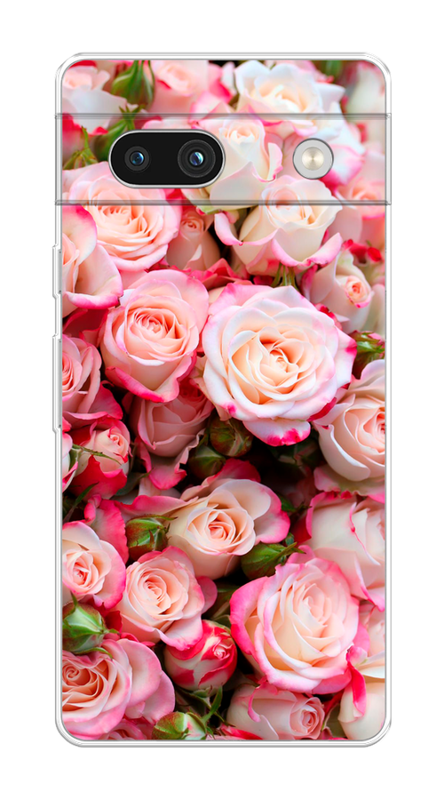 

Чехол на Google Pixel 7A "Много роз", Розовый, 271450-2