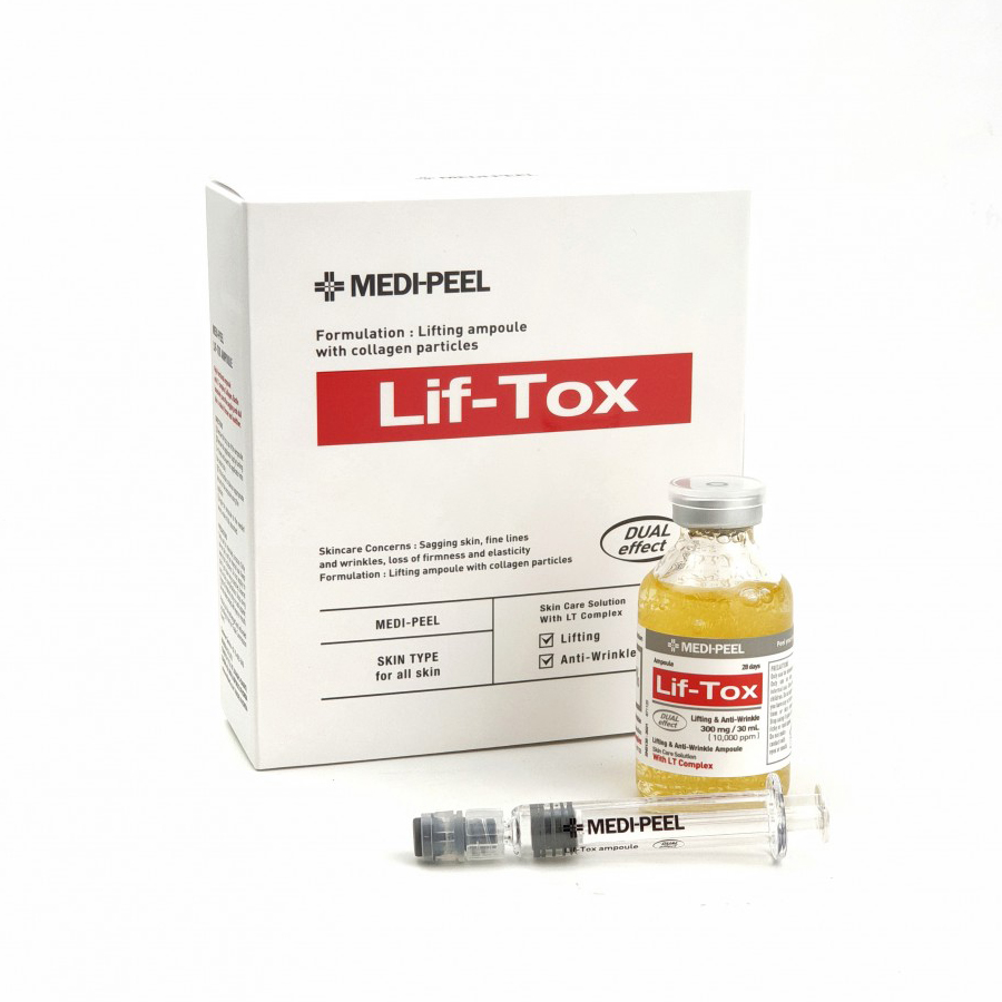 фото Омолаживающая лифтинг сыворотка с нитями коллагена medi-peel lif-tox ampoule 30 мл.