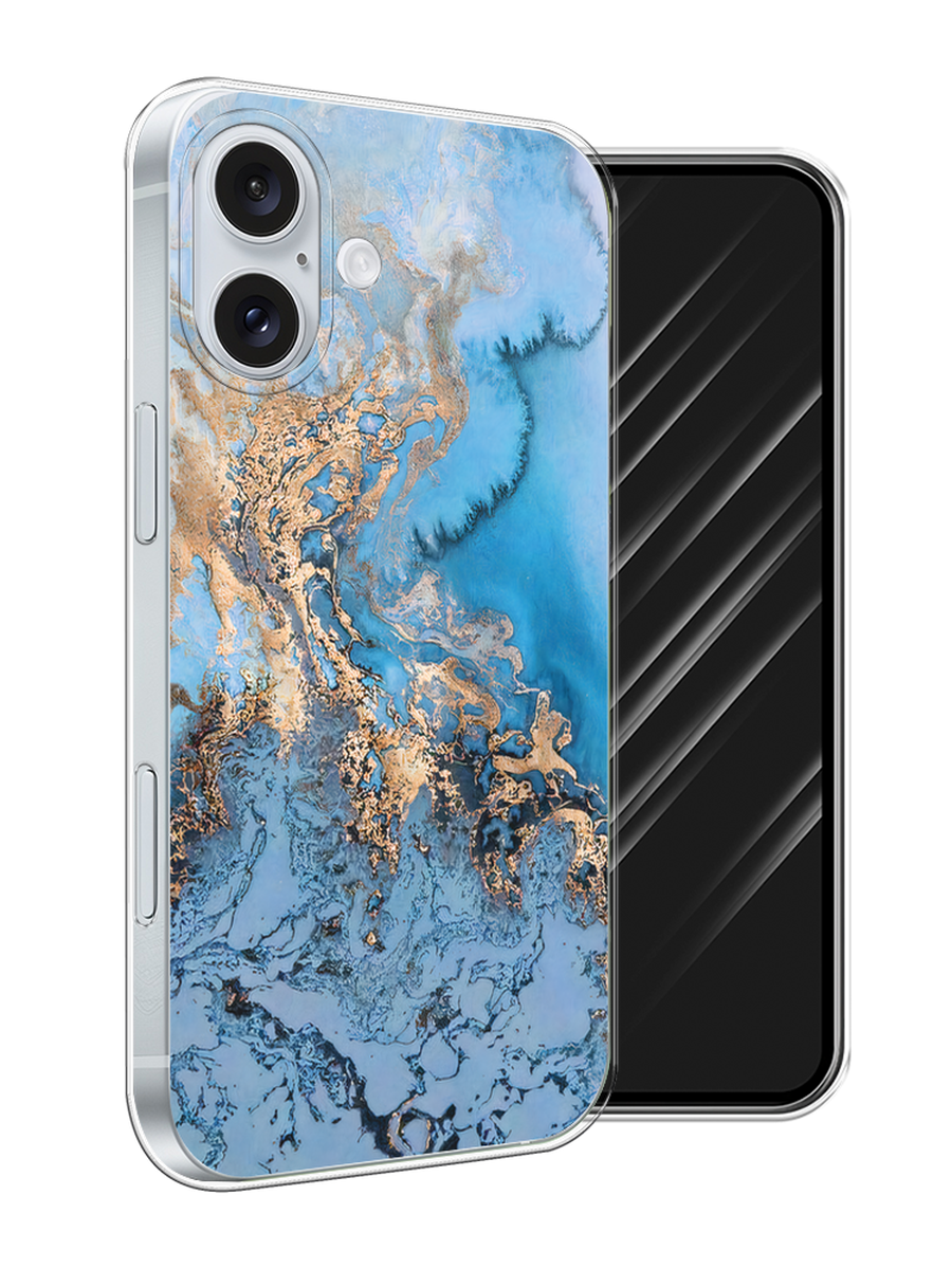 

Чехол Awog на Apple iPhone 16 Plus "Морозная лавина синяя", Серебристый, 16150-1