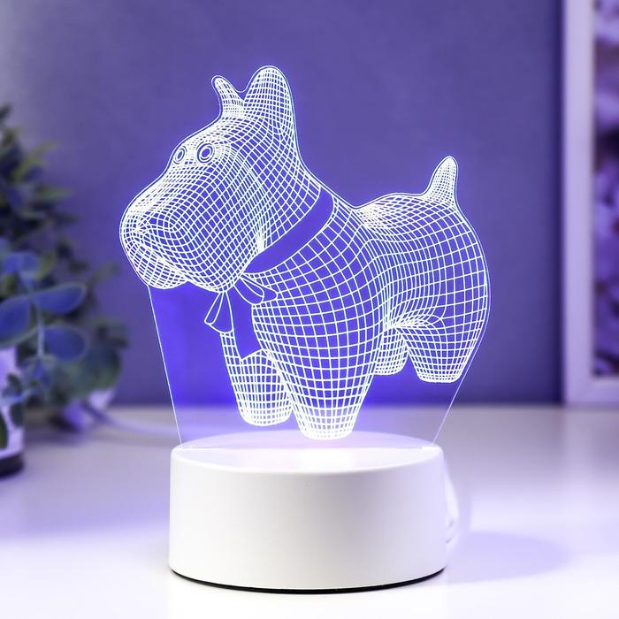 

Светильник Собачка с бантиком LED RGB от сети
