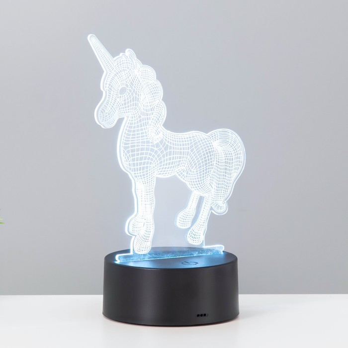 

Светильник сенсорный Единорог LED 7 цветов USB/от батареек черный