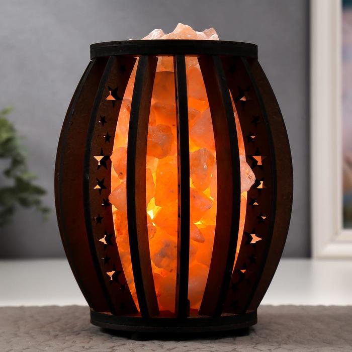 Соляной светильник с диммером Ваза с узором Е14 15Вт 2-3кг 22х18х18см