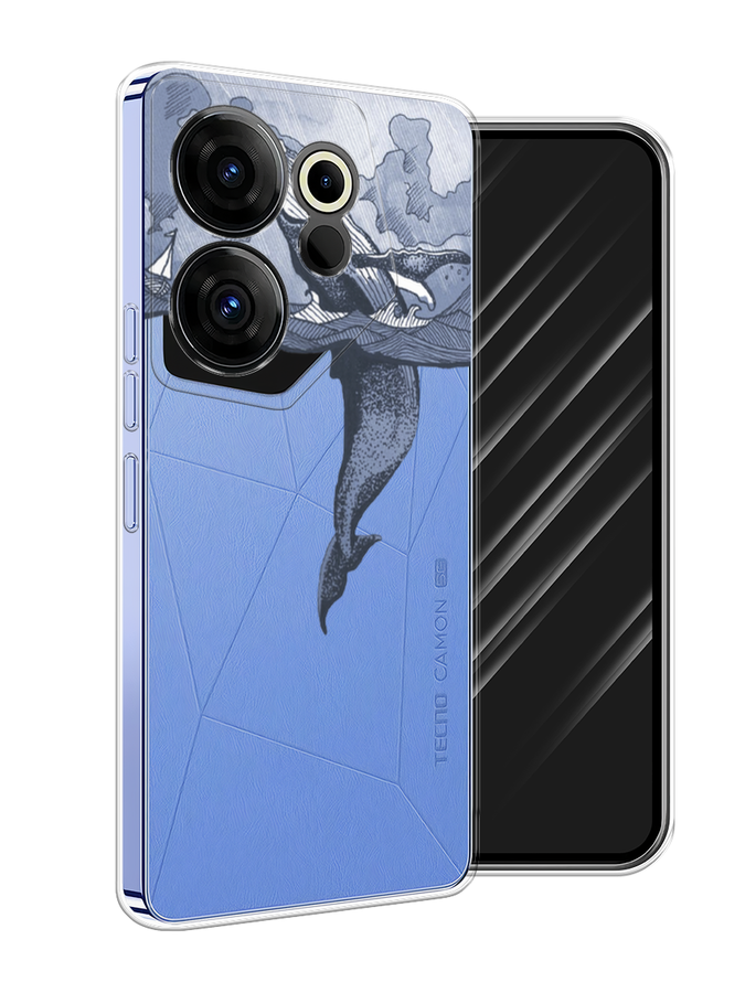 

Чехол Awog на Tecno Camon 20 Premier "Два измерения", Голубой;черный;прозрачный