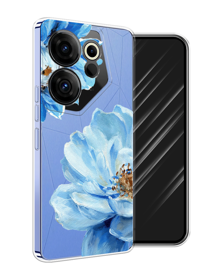 

Чехол Awog на Tecno Camon 20 Premier "Голубые клематисы", Голубой