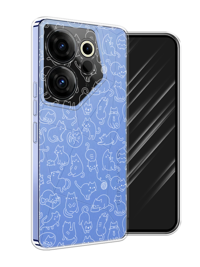 

Чехол Awog на Tecno Camon 20 Premier "Шкодливые котики", Прозрачный;бежевый