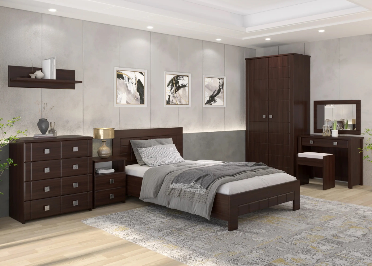 

Гарнитур для спальни Compass Изабель ИЗ-005 Орех темный, Изабель ИЗ-005