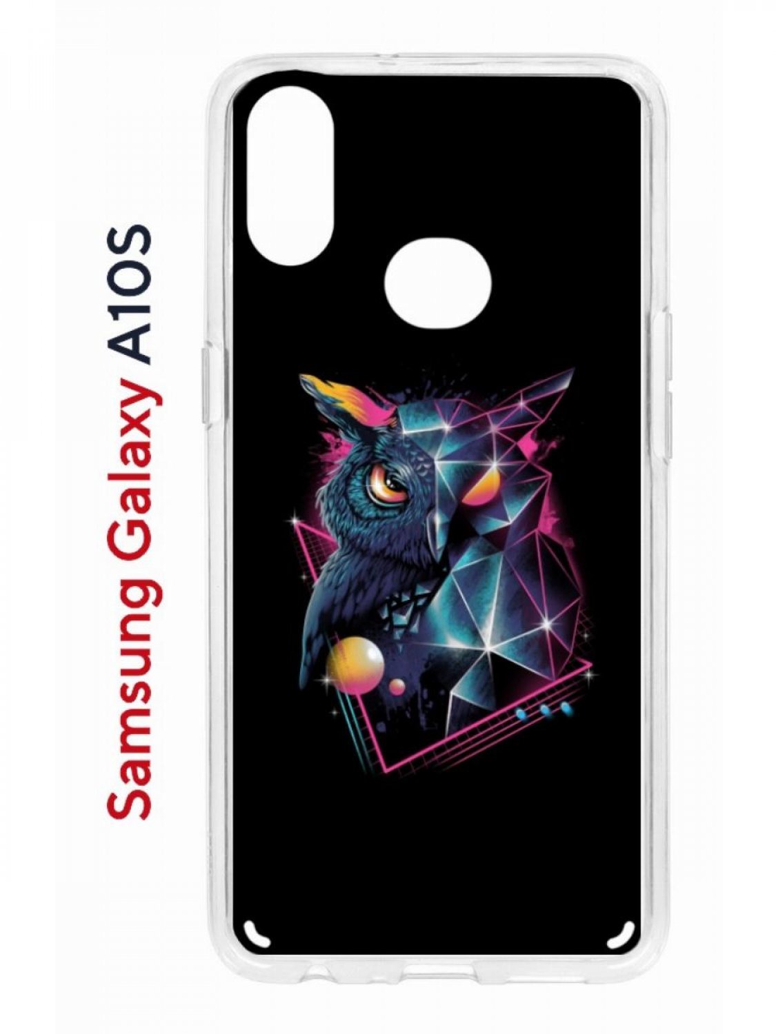 Чехол на Samsung Galaxy A10S с принтом Kruche Print Retro Owl, противоударный бампер