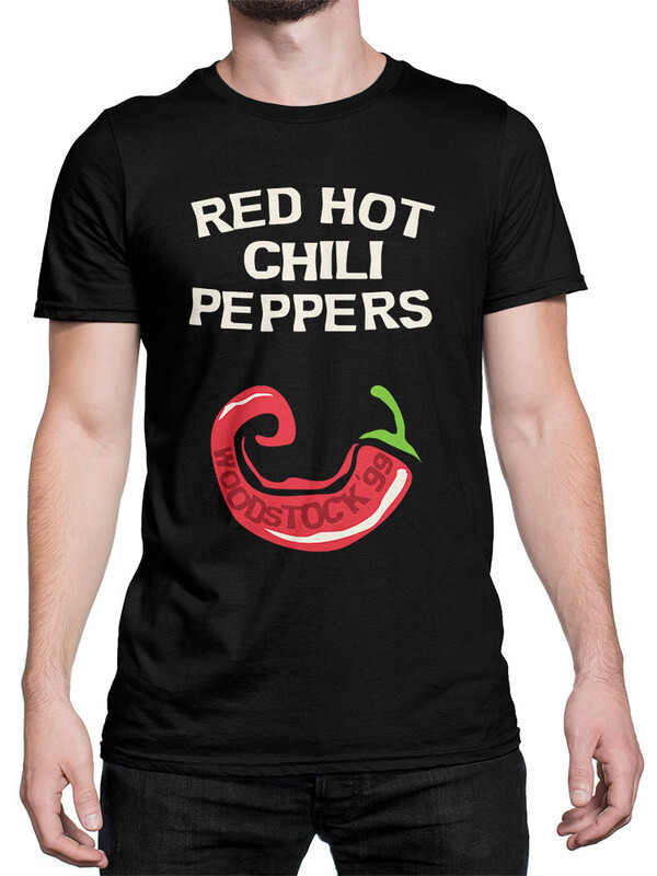 фото Футболка мужская design heroes red hot chili peppers - woodstock черная xs