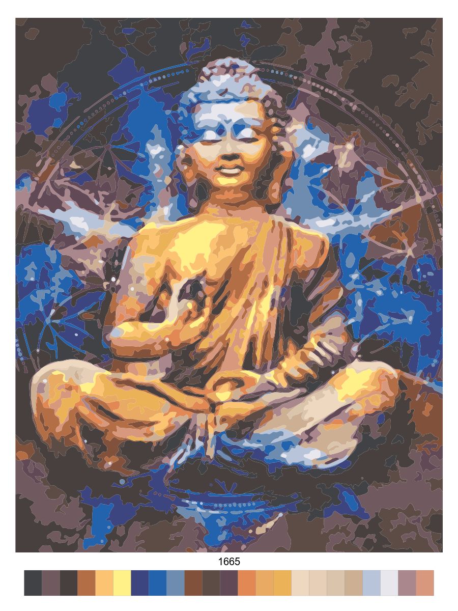 

Картина по номерам на холсте с подрамником МыРисуем "Будда" 1665, Будда