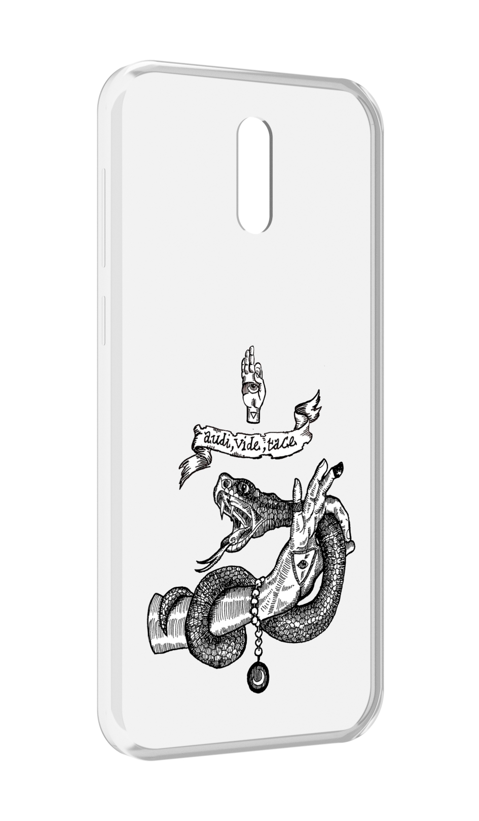 

Чехол MyPads змея на руке рисунок для Alcatel 3L (2019), Прозрачный, Tocco